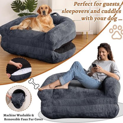 GAOMON Human Size Dog Bed for Adult 71"x43"x10" Giant