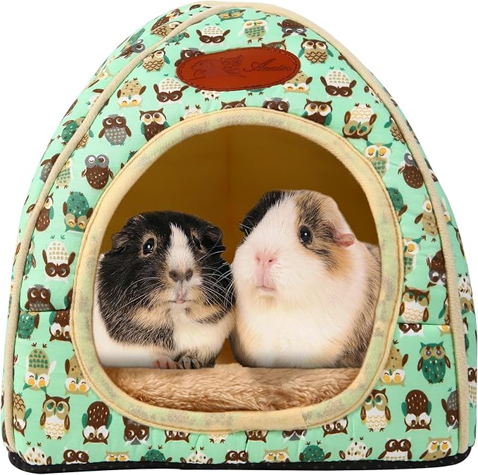 Cozy Guinea Pig Hideout Bed Soft Fleece Material Removable Cushion Washable and Dryer Friendly Perfect Cage Accessories for Rabbits Hamsters Hedgehogs