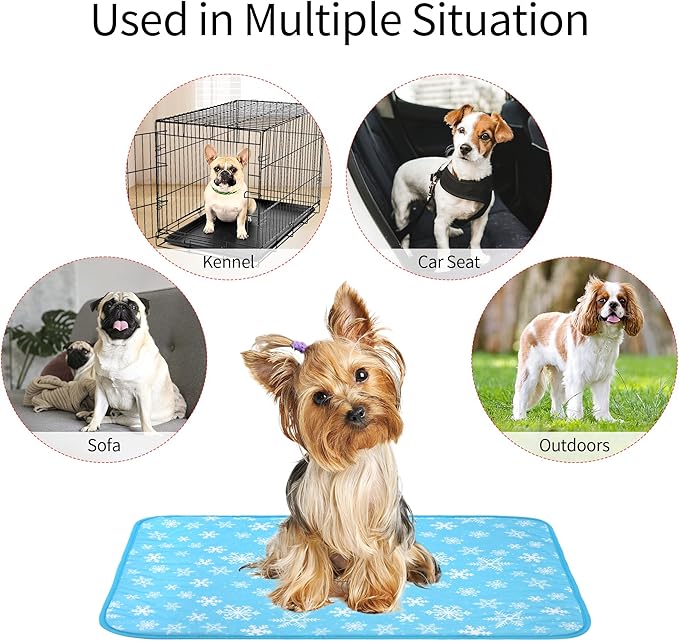 DELIFUR Cat Cooling Mat- Pet Cooling Mat Outdoor for Dogs Self Cooling Pad for Kitten Cat Puppy Machine Washable (Medium