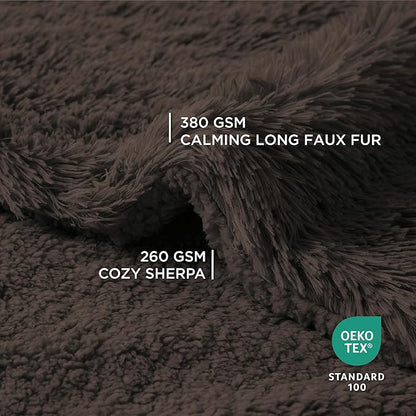 Bedsure Waterproof Dog Blankets for Small Dogs - Calming Cat Blanket for Couch Protector Washable, Long Faux Fur Pet Throw Blanket for Puppy, Reversible Furniture Protection, 25"x35", Chestnut