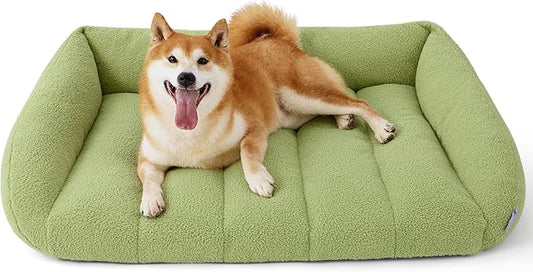 Lesure Orthopedic Dog Bed Sofa for Large Dogs Foam(35" x 25" x 10.5", Green)