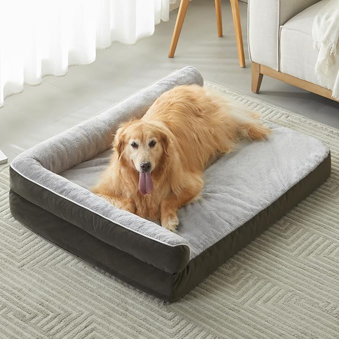 BFPETHOME Orthopedic Dog Beds for Large Dogs-Waterproof Sofa Dog Bed with Removable Washable Cover