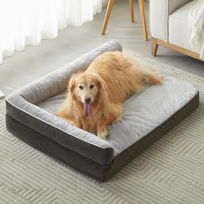 BFPETHOME Orthopedic Dog Beds for Large Dogs-Waterproof Sofa Dog Bed with Removable Washable Cover