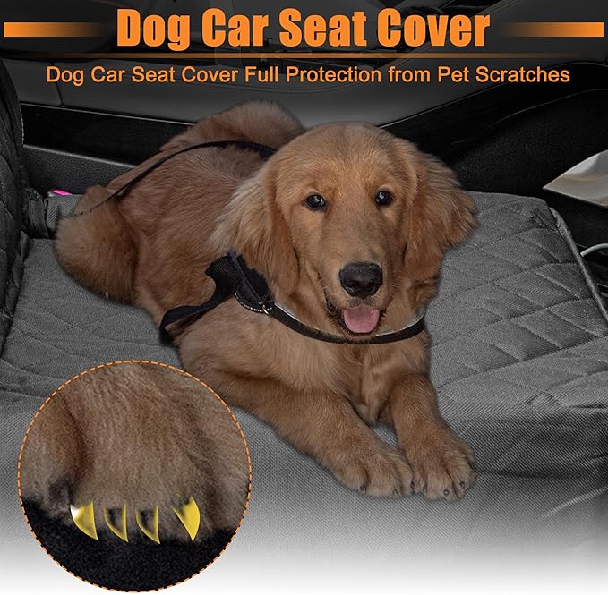 uxcell Dog Car Seat Cover with Side Flaps 5 Layer 600D Oxford