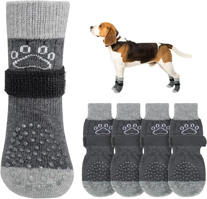 SCENEREAL Dog Socks to Prevent Licking Paws for Hardwood Floors Anti Slip