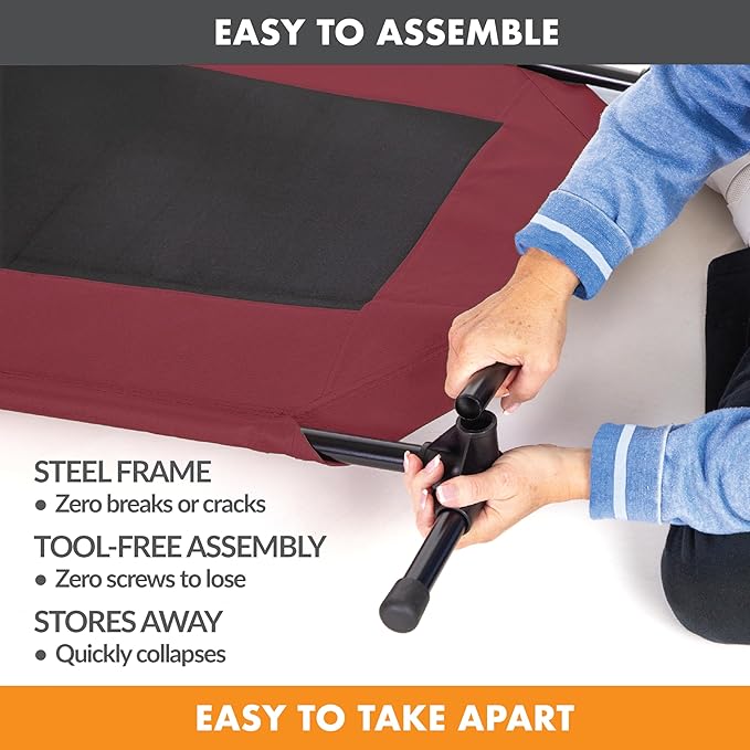 K&H Pet Products Cooling Elevated Dog Bed Outdoor Raised Dog Bed with Washable Breathable Mesh