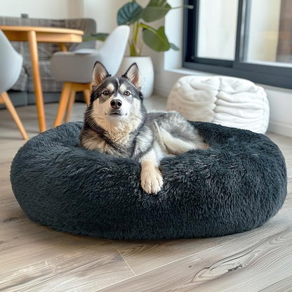 Veehoo Calming Dog Bed Cat Bed 100 lbs 36", Navy