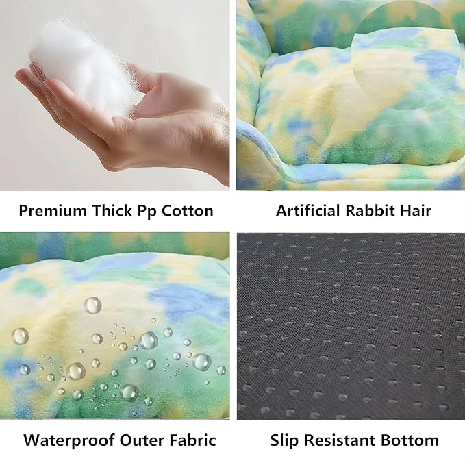 Dog Beds for Small Dogs Green,27inch)