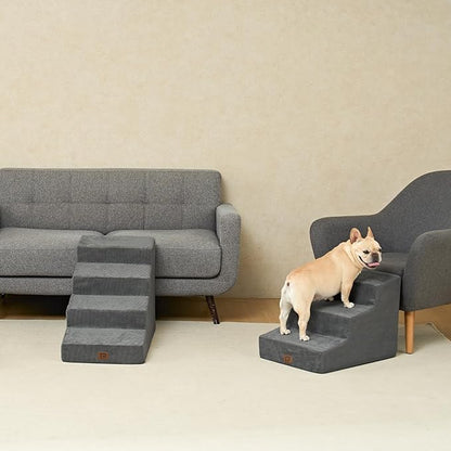 EHEYCIGA Dog Stairs for Small Dog 15.7”H 3-Step Slope