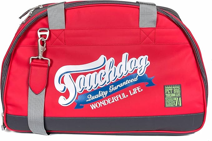 Touchdog 'Wick-Guard' Waterproof Fashion Pet Carrier - Sporty Travel Cat and Dog Carrier with Included Shoulder-Straps and Washable Pet Mat