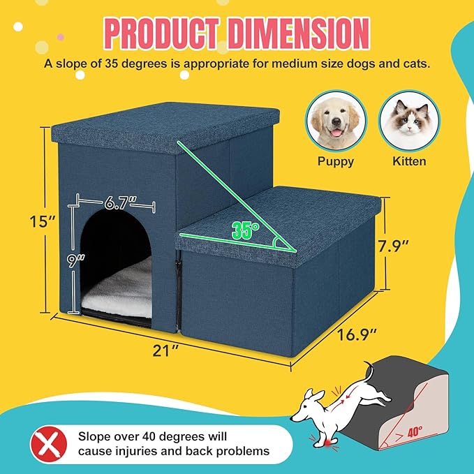 Dog Stairs for High Beds 22 inches(3