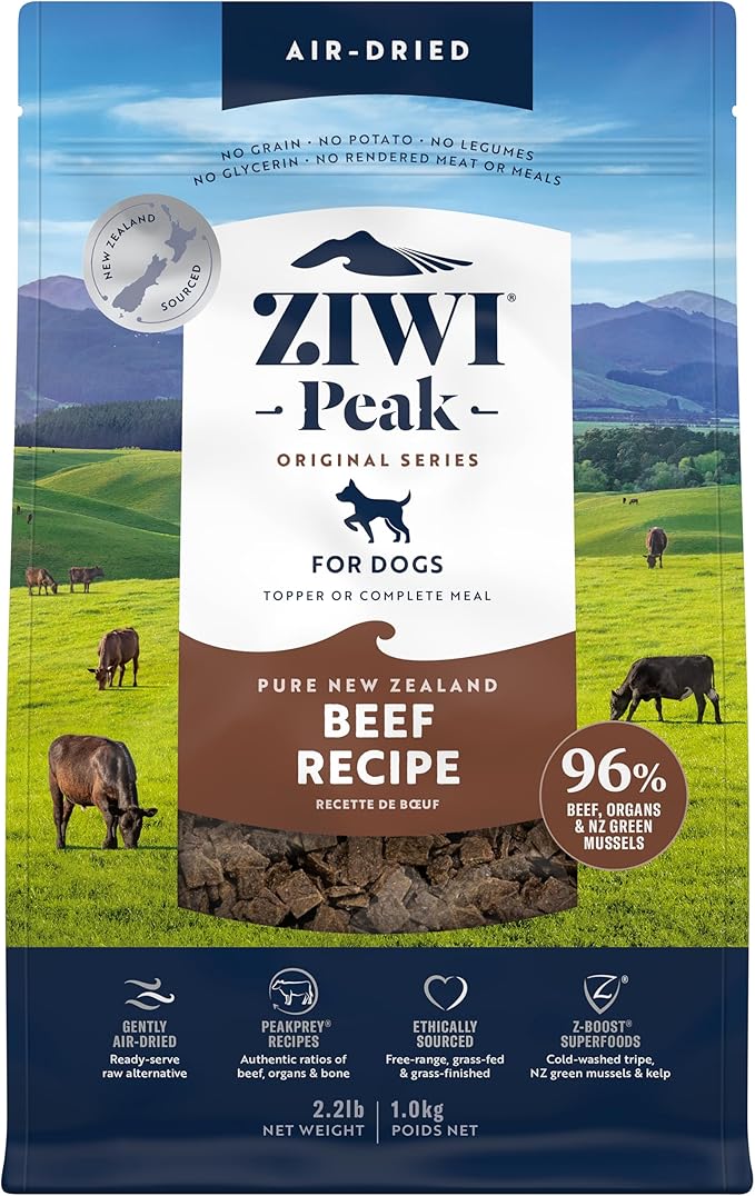 ZIWI Peak Air-Dried Dog Food – Beef - All Natural, High Protein, Grain Free, Limited Ingredient w/ Superfoods (35.2oz)