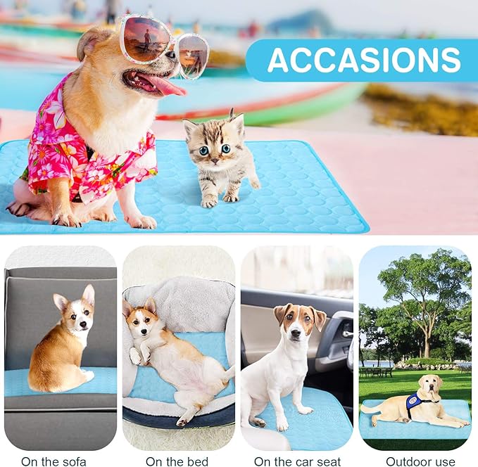 Pet Cooling Bed Mats Dog Cooling Mat Washable Comfort Breathable for Dogs and Cats Indoor Outdoor 27.55 * 39.37Inch)