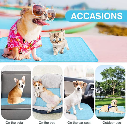Pet Cooling Bed Mats Dog Cooling Mat Washable Comfort Breathable for Dogs and Cats Indoor Outdoor 27.55 * 39.37Inch)