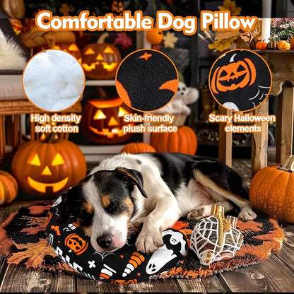 Mity rain Dog Pillow, Anxiety Relief Pillow for Dog, Ultra Soft High Density Calming Pillow for Joint Relief Sleeping Improve, Pet Calming Toy (Halloween)