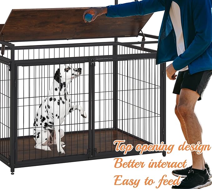 Furniture Style Dog Crate for Small/Medium/Large/X-Large Dog 3 Doors, 3-Layer Storage