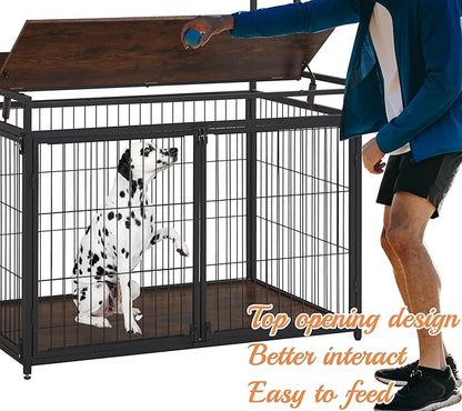 Furniture Style Dog Crate for Small/Medium/Large/X-Large Dog 3 Doors, 3-Layer Storage