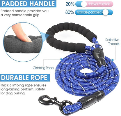 BAAPET 2/4/5/6 FT Dog Leash with Comfortable Padded Handle and Highly Reflective Threads for Small Medium and Large Dogs (6FT-1/2''
