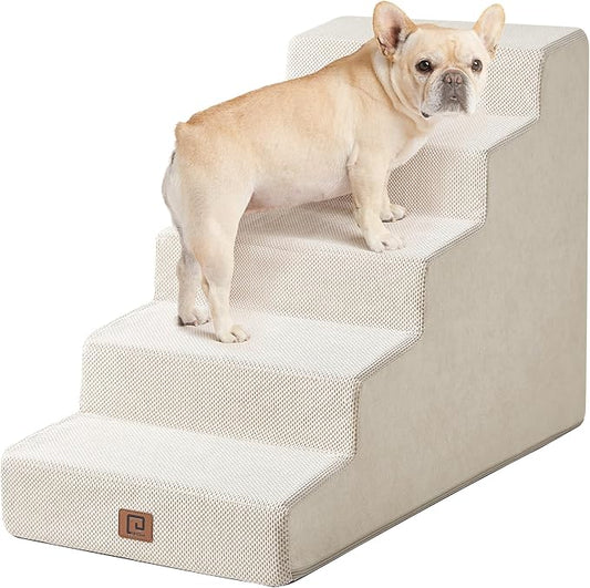 EHEYCIGA Dog Stairs for Small Dog 22.5”H 5-Step Slope
