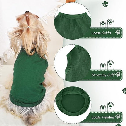 Dog Shirt Vest Clothes for Small Dogs Boy Girl Summer Solid Stretchy Puppy T-Shirts Soft Cool Breathable Lightweight Dog Sweatshirt Pet Cat Outfit
