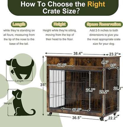 NicBex Dog Crate Furniture 38.4" L