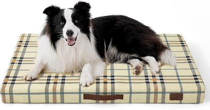 Bedsure Large Patterned Dog Bed for Large Dogs Cover(36"x27", Cream)