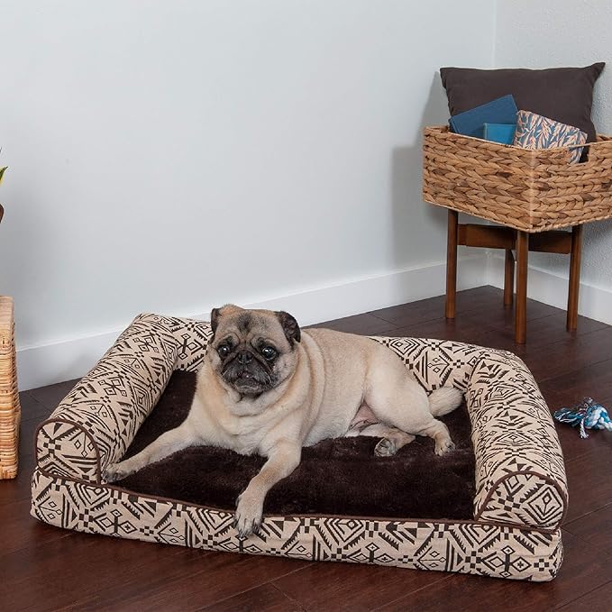 Furhaven Orthopedic Dog Bed for Medium/Small Dogs w/ Removable Bolsters & Washable Cover 35 lbs