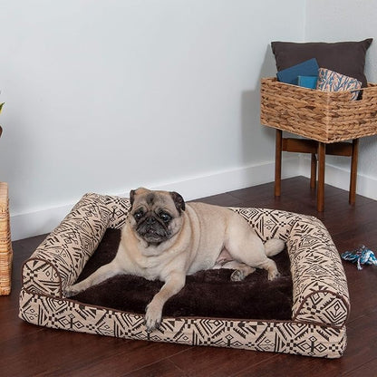 Furhaven Orthopedic Dog Bed for Medium/Small Dogs w/ Removable Bolsters & Washable Cover 35 lbs