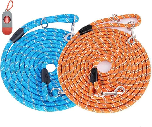 (2 Pack) Long Dog Leash for Dog Training 15FT/30FT/50FT