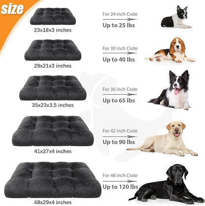 KSIIA Dog Crate Bed Washable Dog Beds for Small Dogs Deluxe Plush Fluffy Comfy Thick Kennel Pad Anti-Slip & Anti-Scratch Pet Sleeping Mat 23 x 18 Inch,