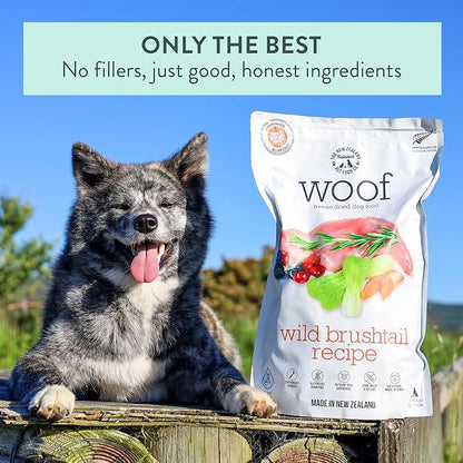 Woof Wild Brushtail Freeze Dried Raw Dog Food, Mixer, or Topper, or Treat - High Protein, Natural, Limited Ingredient Recipe - 9.9 oz