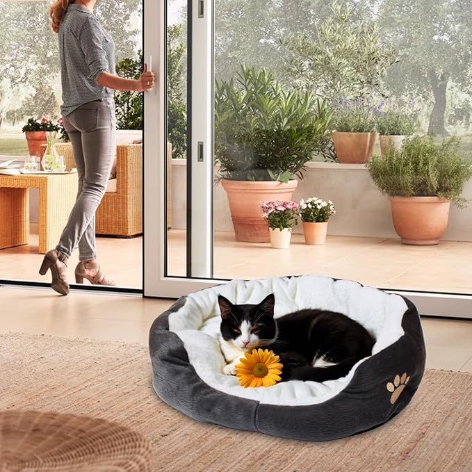 Round Dog Cat Beds Mattress Washable Pads Room