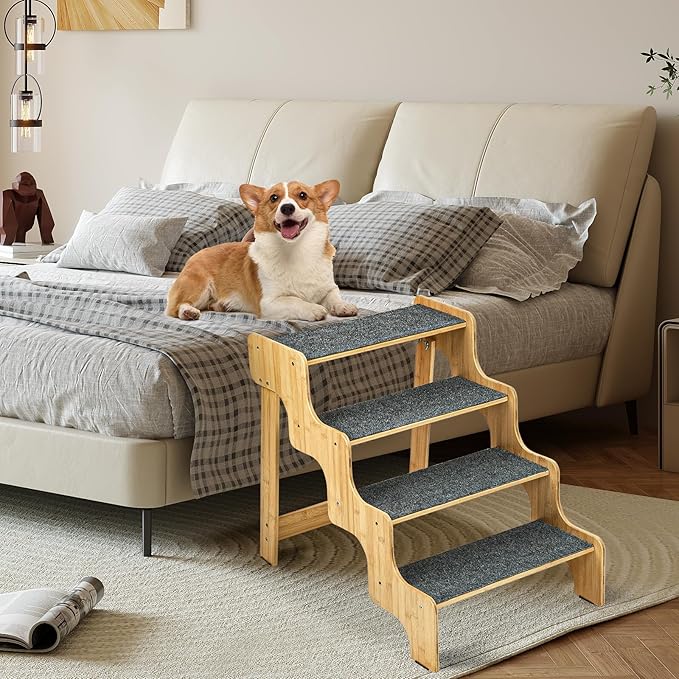 Dog Stairs for High Bed and Couch 4-Steps Non-Slip