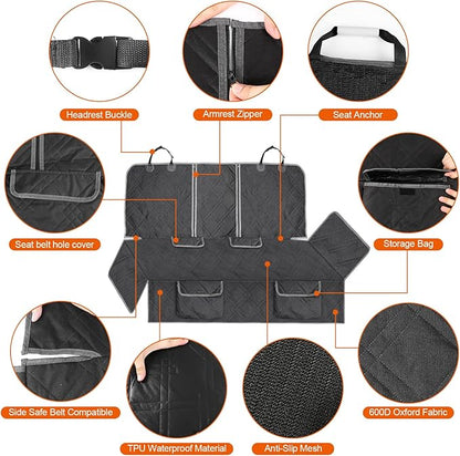 Dog Car Seat Cover Compatible with Ford Maverick/Hyundai Santa Cruz 600D Heavy