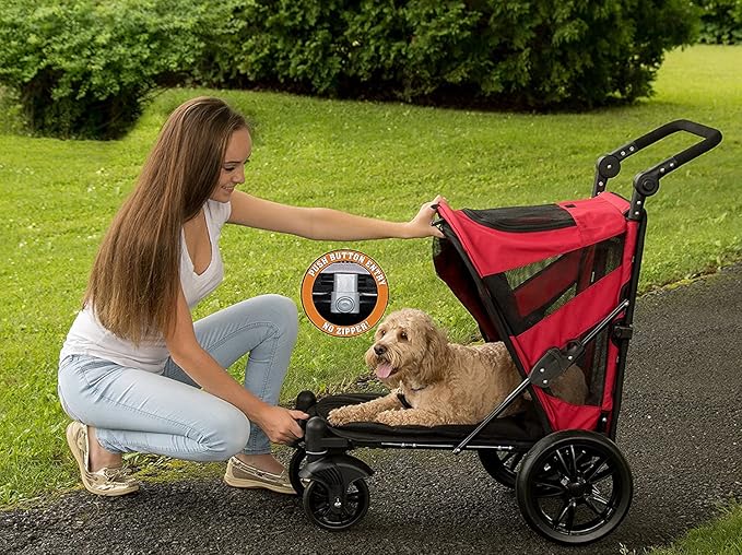 Pet Gear NO-Zip Pet Stroller with Dual Entry 1 Model, 4 Colors
