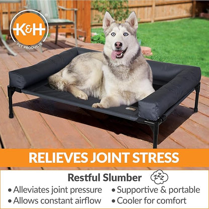 K&H Pet Products Outdoor Dog Bed Bolster Dog Cot Cooling Dog Hammock 42" X 30"