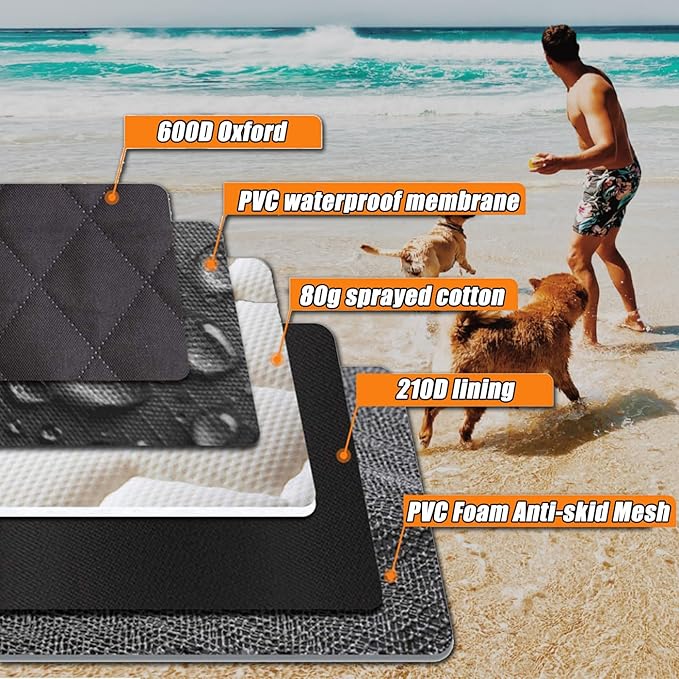 Dog Car Seat Cover 100% Waterproof 54" W 59" L