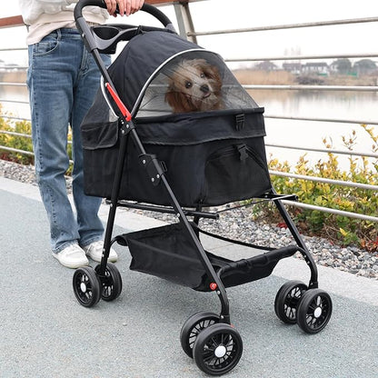 Pet Stroller for Cats/Dogs 4 Wheels 30lbs Small