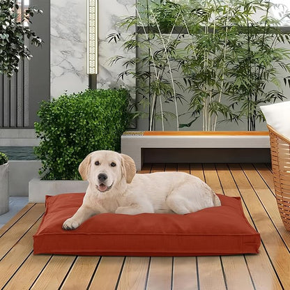 Dog Bed Cover, Waterproof Dog Bed Replacement Cover with Zipper, Oxford Removable Pet Bed Mattress Protector for Outdoor Use, 36Lx27Wx3H in, Bed Cover Only, Tangerine