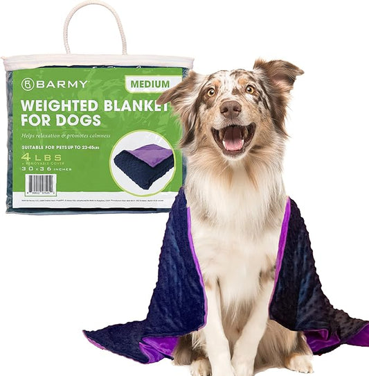 BARMY Weighted Blanket for Dogs with Washable Cover (3 Sizes) Thunder Blankets for Dogs