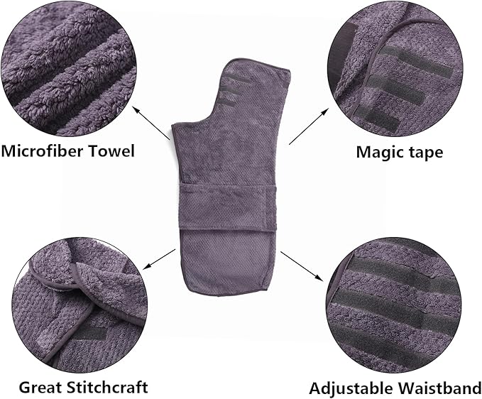 Geyecete Dog Bathrobe Towel Dog Drying Coat-Dry Fast Dog Bag-Pineapple Grid Fast Drying Super Absorbent Pet Dog Cat Bath Robe Towel-Gray-XL