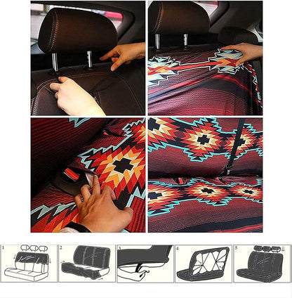 CLOHOMIN Red Kiss Lips Print Car Seat Covers