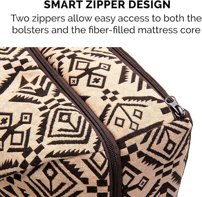 Furhaven Pillow Dog Bed for Large/Medium Dogs w/ Removable Bolsters & Washable Cover