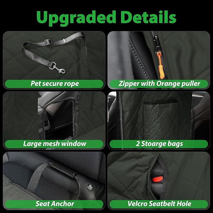 Dog Car Seat Cover for Tesla Model Y 100% Waterproof