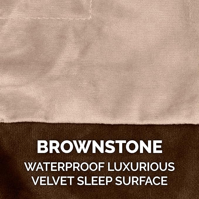 Furhaven Waterproof Throw Blanket for Dogs & Indoor Cats, Washable - Two-Tone Luxe Velvet Dog Blanket - Brownstone, Large