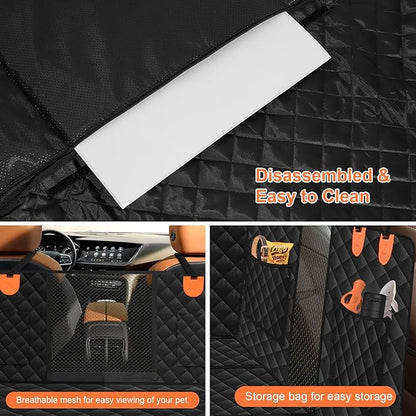 Back Seat Extender for Dogs,Large Space, Dog Car Seat Cover Hard Bottom Holds 400lbs, Sturdy Backseat Extender for Dogs, Waterproof Dog Hammock for Car Dog Car Bed for Car, SUV, Truck