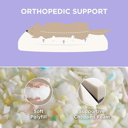 Lesure Extra Large Dog Bed-Thick Shredded Chopped Foam Pet Bed Bottom(44x32', Brown)