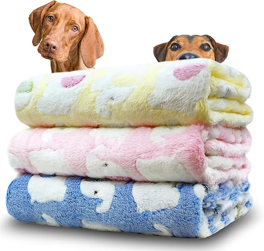 Dog Blankets Washable 3 Pack 41" x 31", Fuzzy