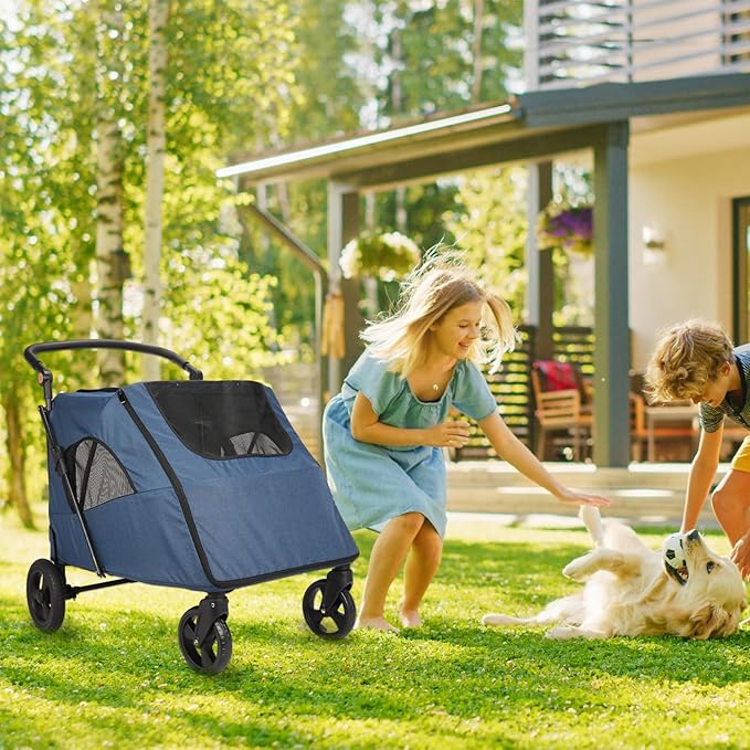 Dog Stroller Pet 4 Wheels,