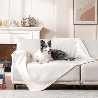 PETHUR Waterproof Dog Blankets for Large Dogs 40"x60", Beige